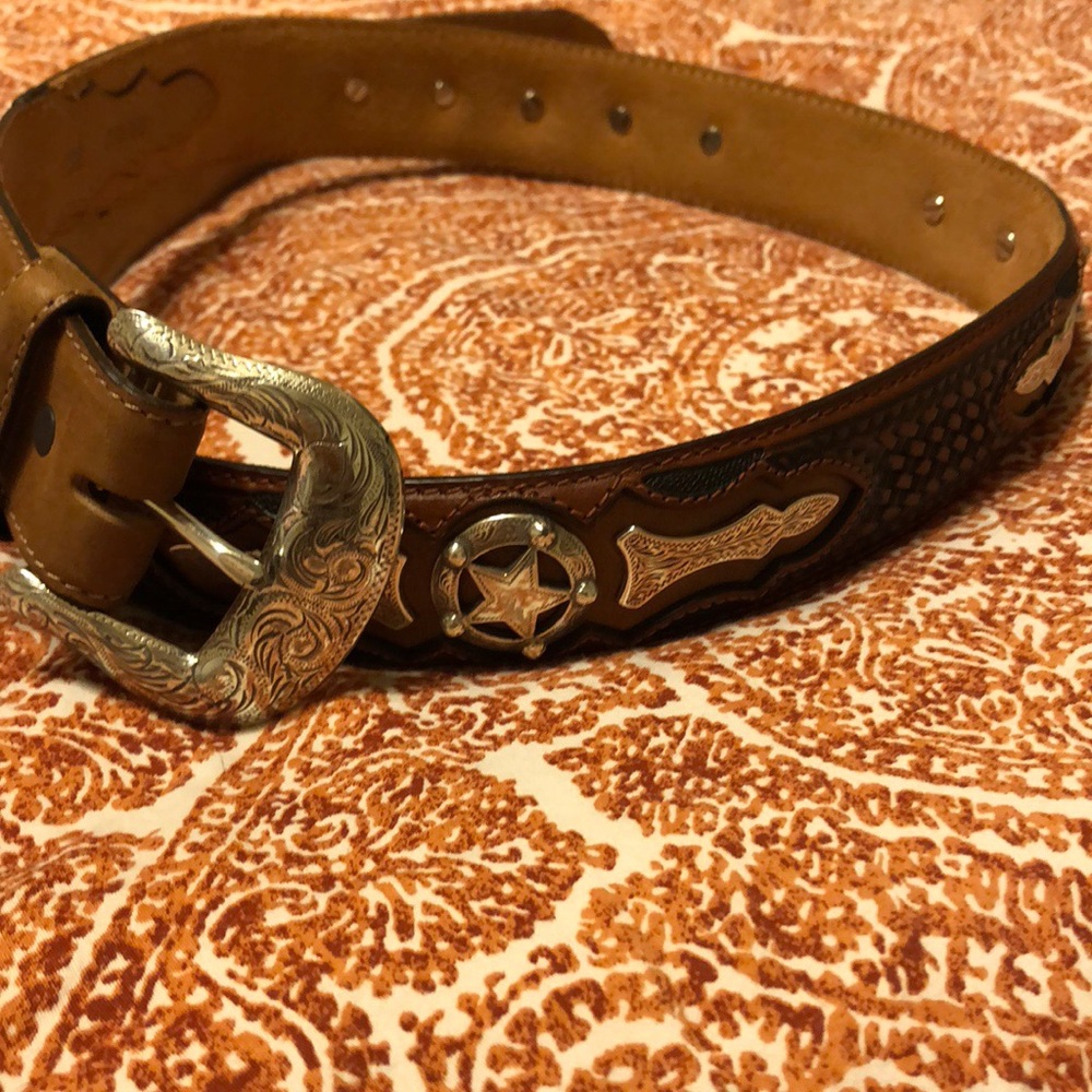 Justin men’s leather cowboy belt